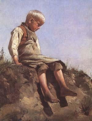 Franz von Lenbach Young boy in the Sun (mk09) China oil painting art